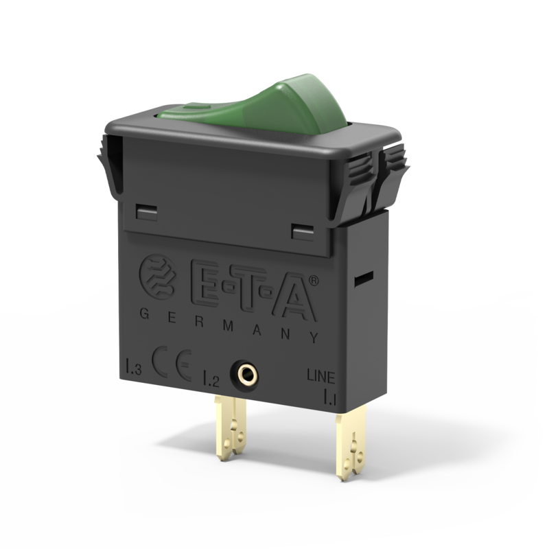 Typ 3130-F von E-T-A: Ein- bis dreipolige Kombination Schutzschalter/Ein-Aus-Schalter oder Taster mit Schaltwippe